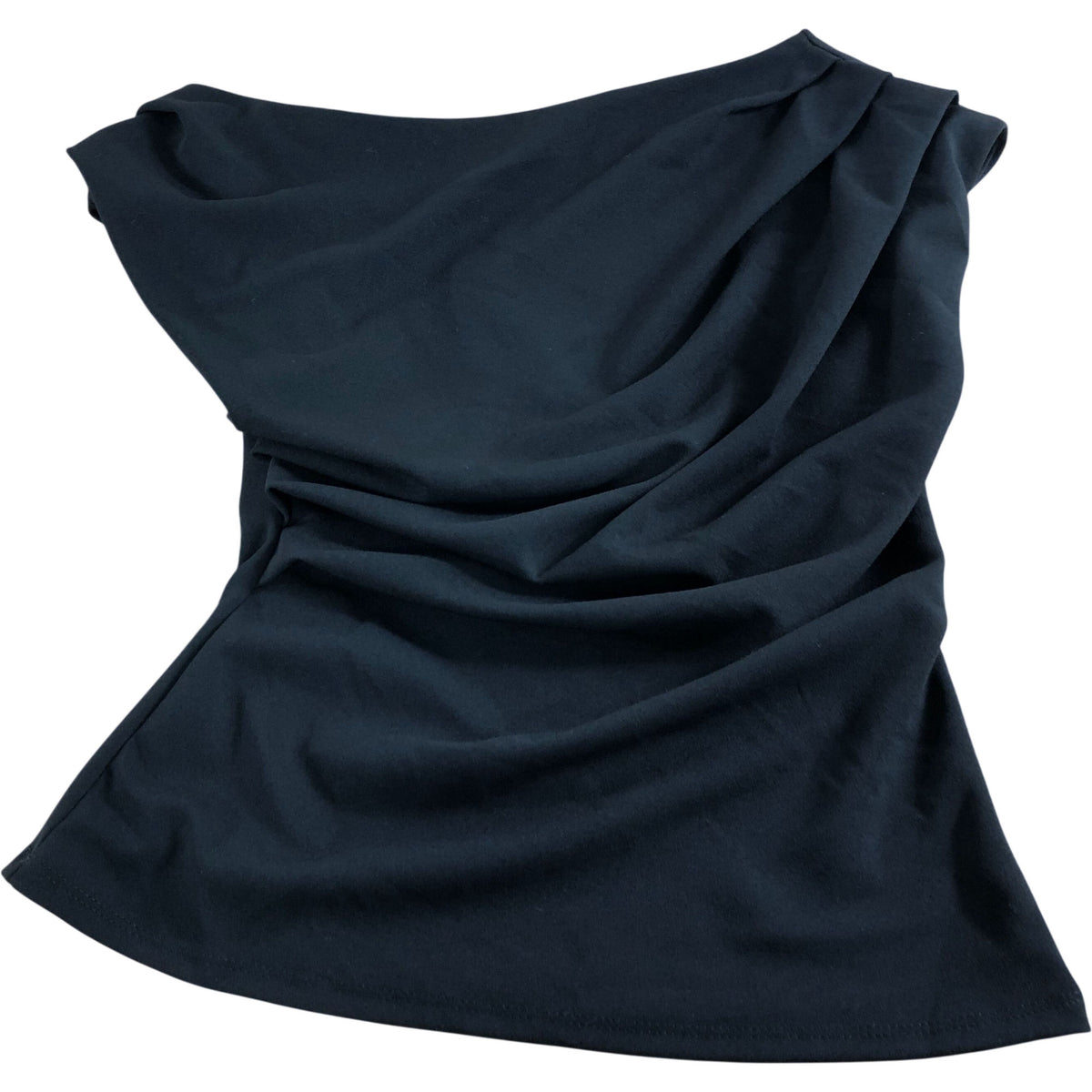 River Island UK10 Women's Black Draped Top