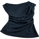 River Island UK10 Women's Black Draped Top