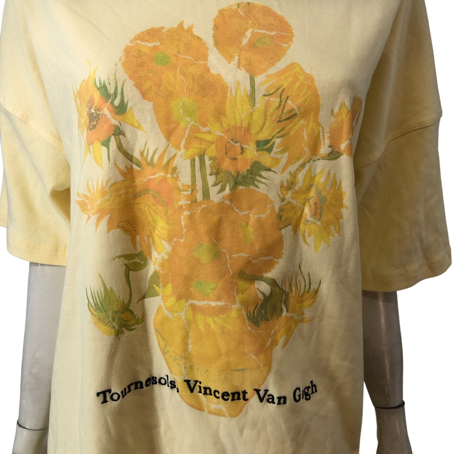 Apoh London Sunflowers T-Shirt UK10 Women's Cotton Relaxed Fit Yellow Top