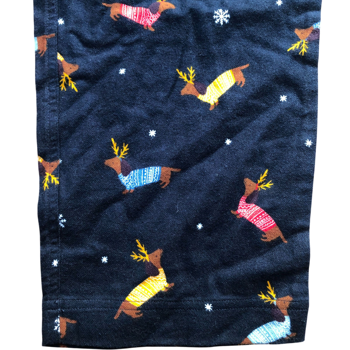 Pyjamas Cotton Dachshund Reindeer Print Loungewear Medium