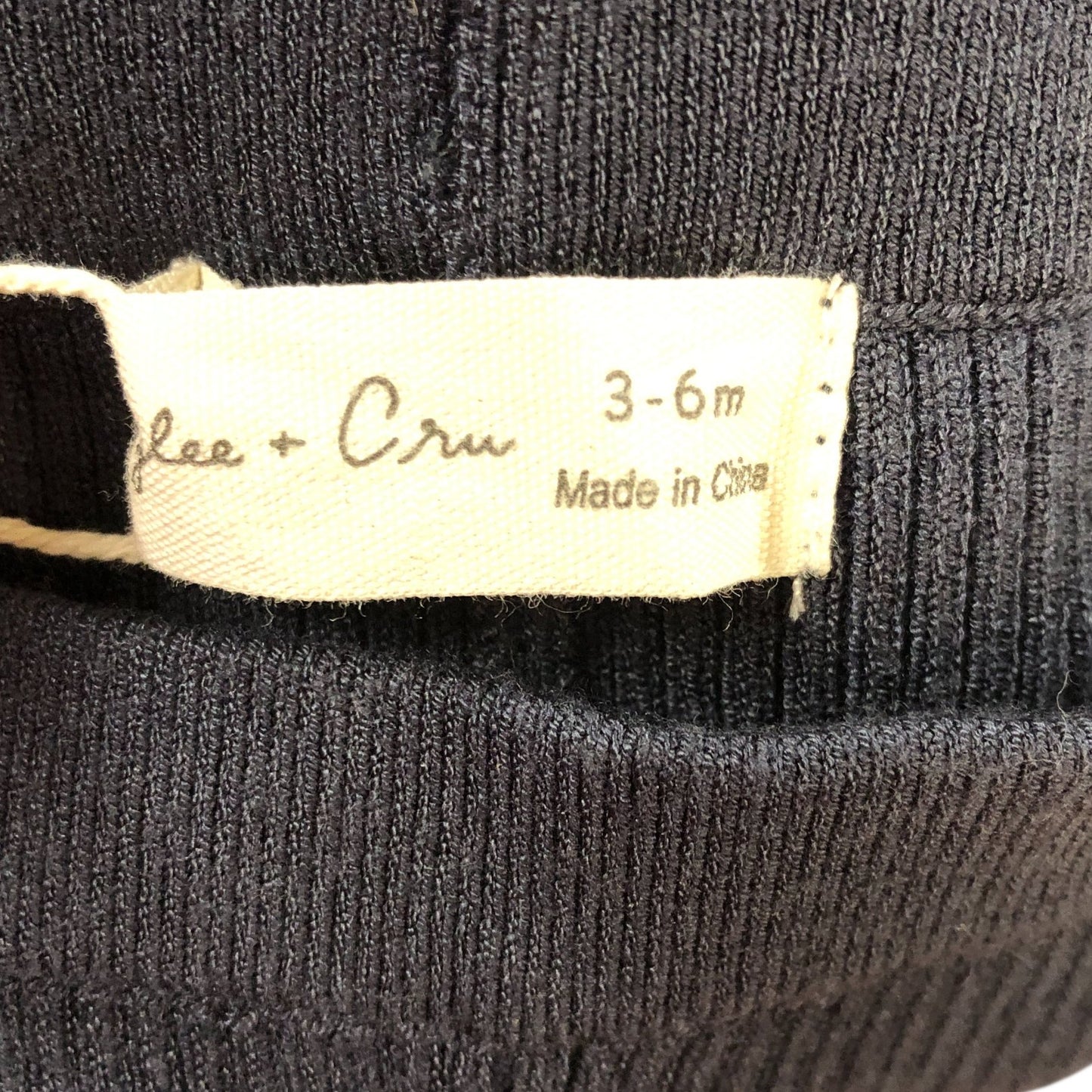 Rylee & Cru Ribbed Leggings 3-6 Months Girls Navy Scalloped Hem