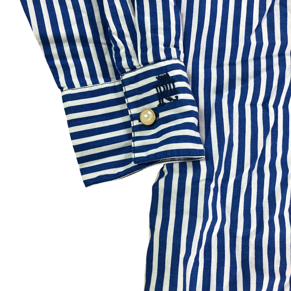 River Island Striped Shirt UK8 Women's Blue White Long Sleeve Casual Top