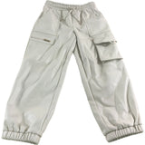 River Island Girls Cargo Trousers UK6 Years Cream Faux Leather