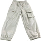River Island Girls Cargo Trousers Cream Faux Leather 5 Years