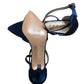 Ravel Strappy Heels UK4 Women's Navy Blue Sparkly Stiletto Shoes