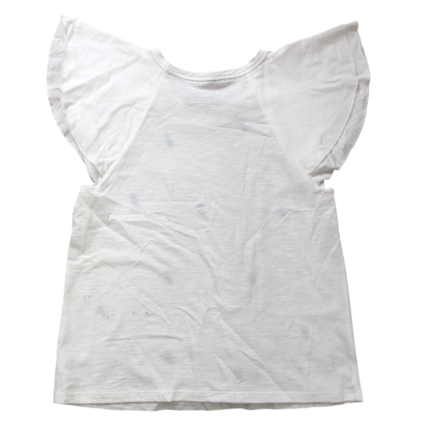 River Island Relaxed Size 10 Women's Floral Embroidered T-Shirt White