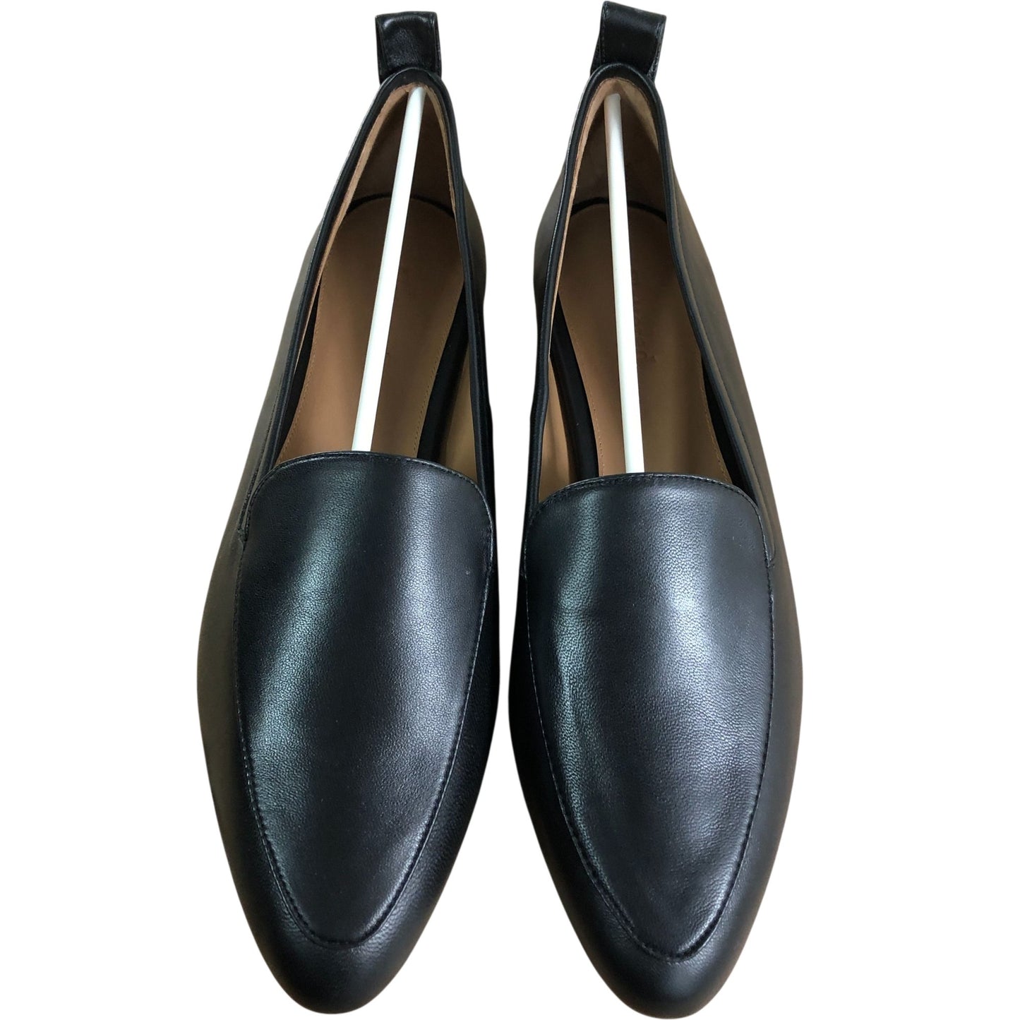 Flattered Casjsa Black Leather Women’s Flats Stylish Pointed Toe Slip On UK4