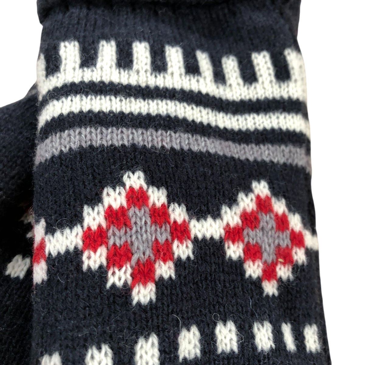 Kingsland Knitted Gloves One Size Women's Navy Red Pattern Wool Blend