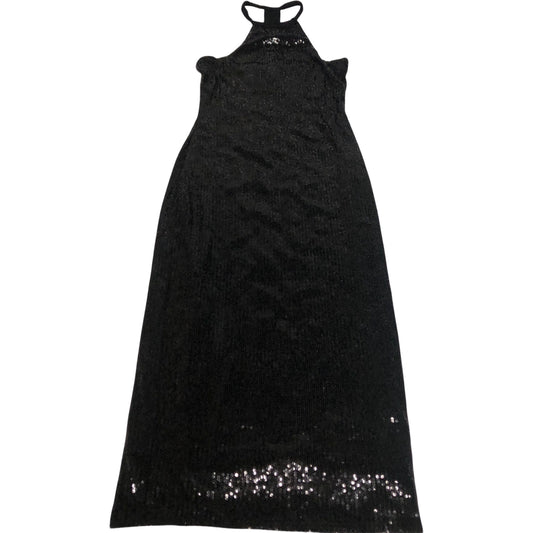 Black Halter Neck Sequin Maxi Dress Women's Evening Wear UK8