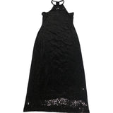 Black Halter Neck Sequin Maxi Dress Women's Evening Wear UK8