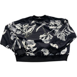 River Island Black Floral Print Sweatshirt Women's Long Sleeve Top Size Small
