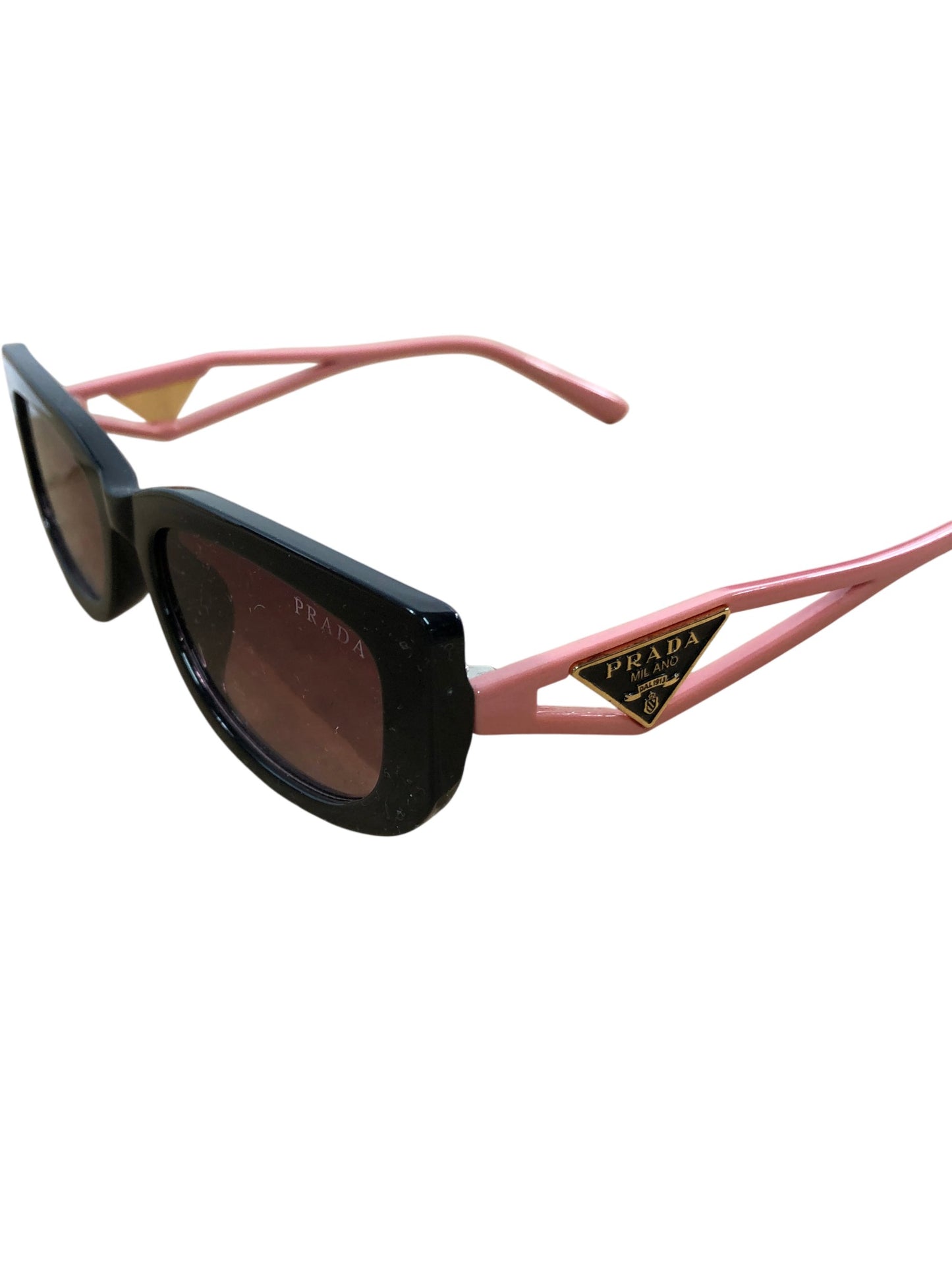 PRADA Cat Eye Sunglasses Pink Frame Women's Stylish UV Protection Fashion
