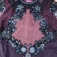 River Island Women's Beaded Dress Size UK12 Purple Sheer Short Sleeve Party Wear