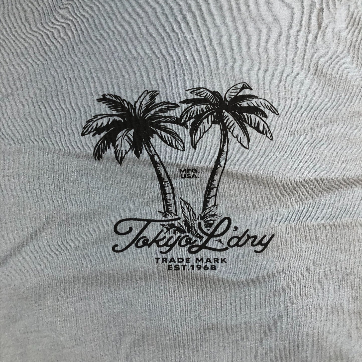 Tokyo Laundry T-Shirt Men's Size M Grey Palm Print Cotton Short Sleeve