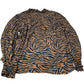 Tiger Print Blouse Women's Loose Fit Long Sleeve Size UK10 Viscose Casual Top