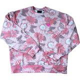 Pink Floral Design Sweatshirt M Men's Casual Crew Neck Long Sleeve