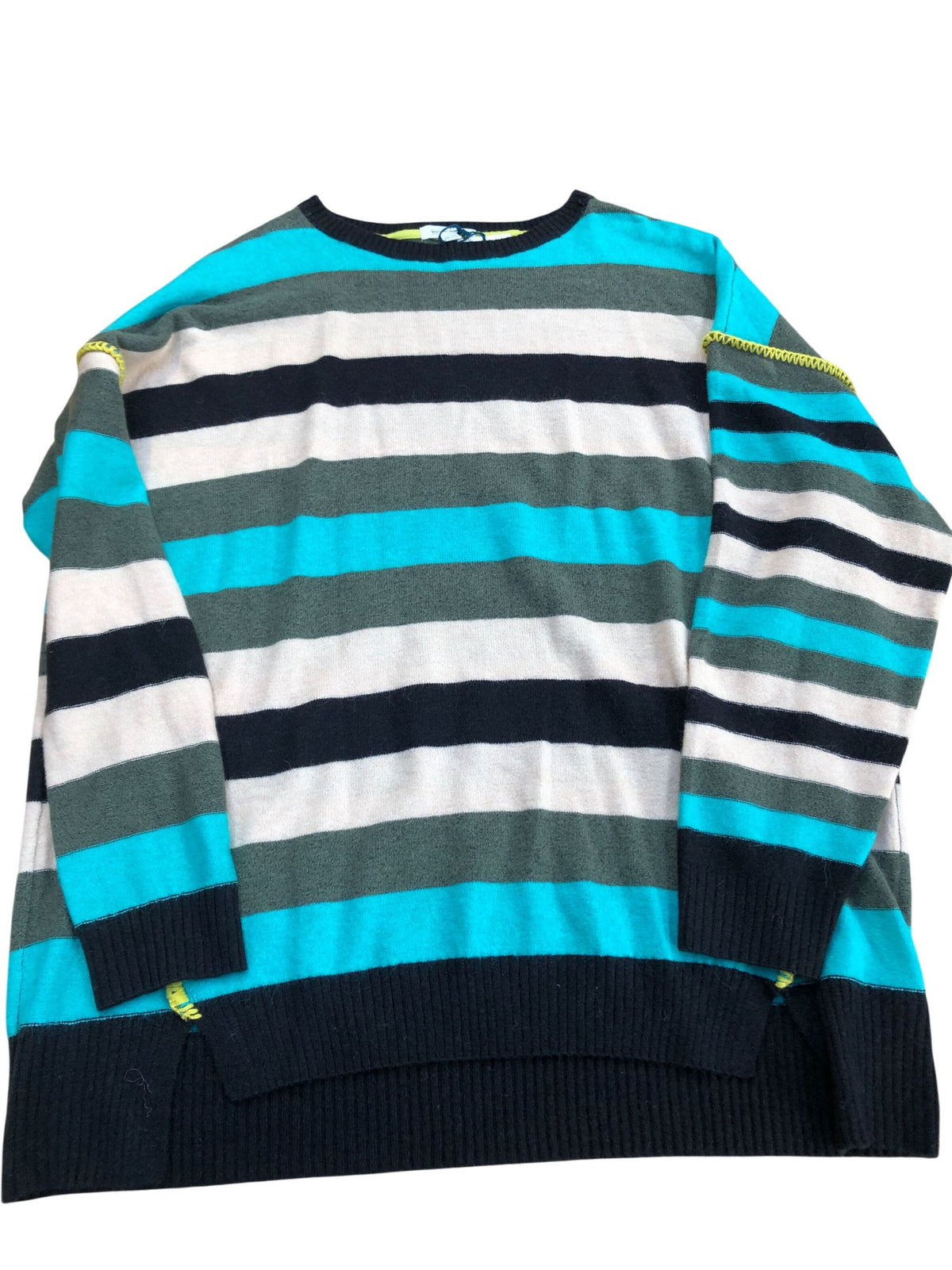Multicolour Striped Sweater Women's UK Size 22 Medium Wool Blend