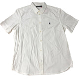 French Connection XL Men's White Short Sleeve Button Up Shirt Cotton Casual