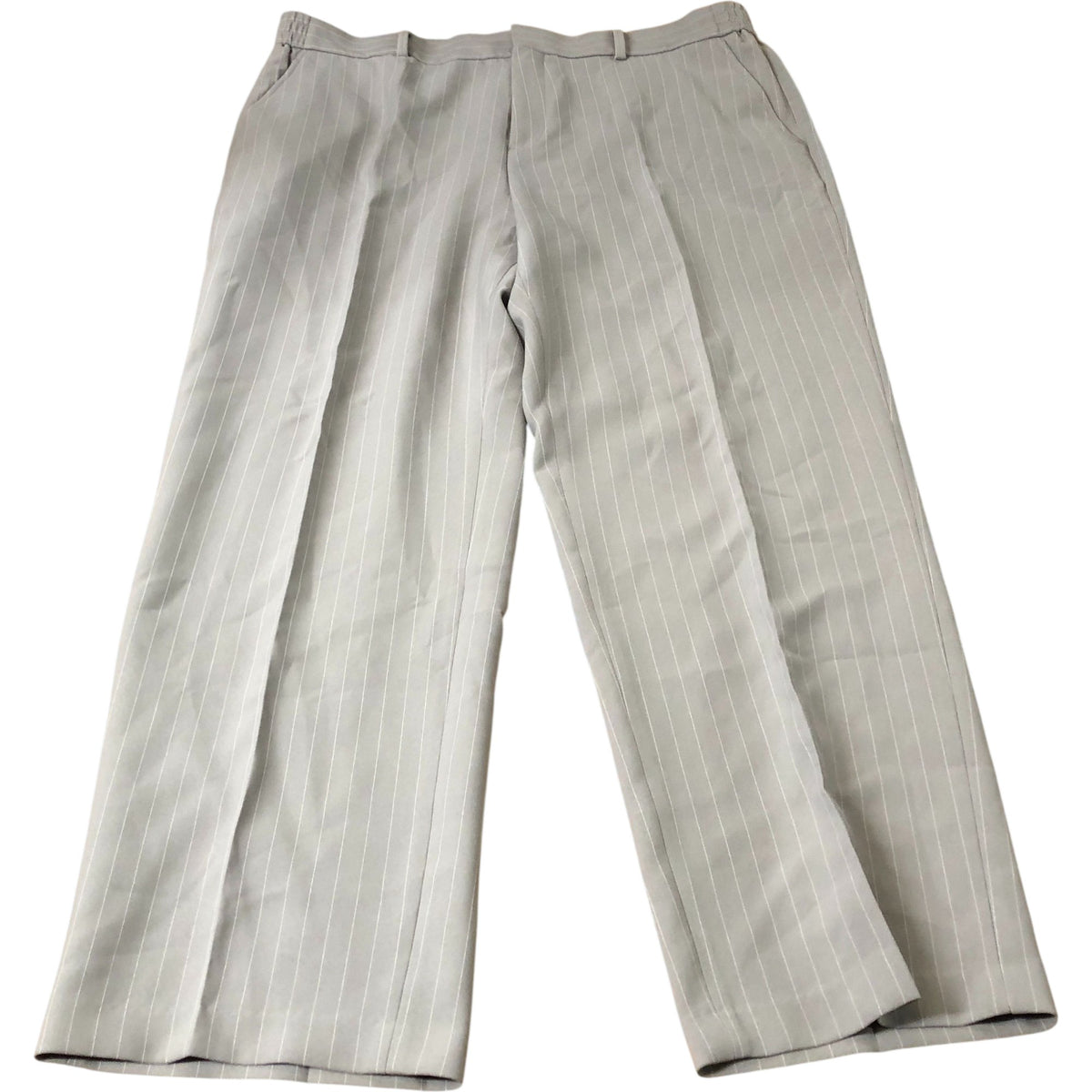 River Island Men's Relaxed Fit Light Grey Pinstripe Trousers W40 L32