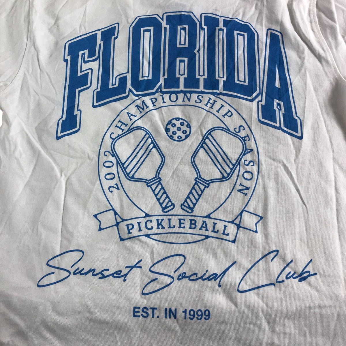 River Island White Pickleball T-Shirt 7-8 Years 2002 Championship Season