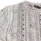 River Island Chunky Knit Sweater Size XS Women's Cream Pearl Detail Layered