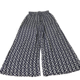 Boden Wide Leg Trousers Women's Viscose Navy Blue Patterned Summer Pants UK12