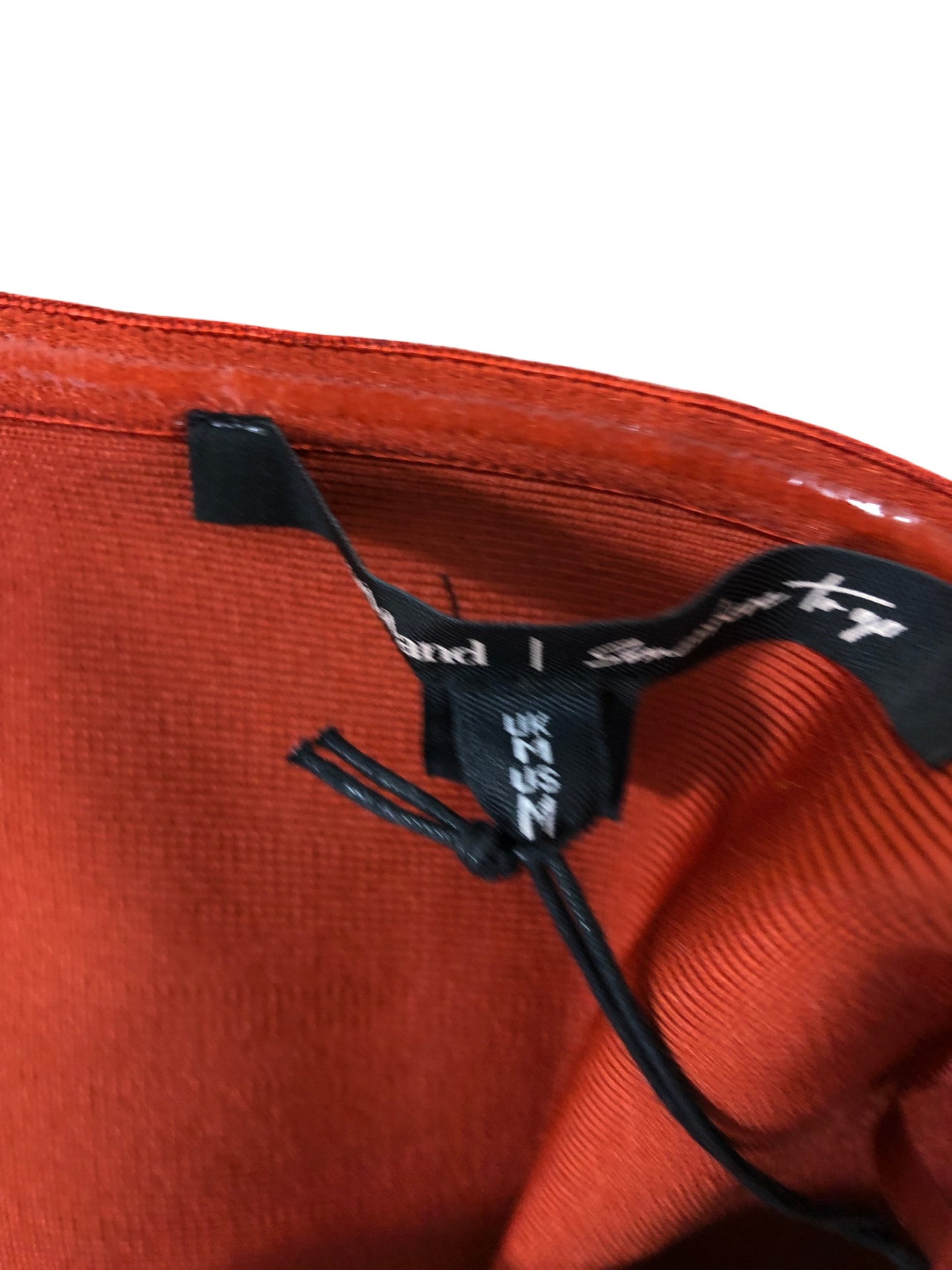 River Island Studios Strapless Top UK M Women's Orange/Red Flared Peplum Style