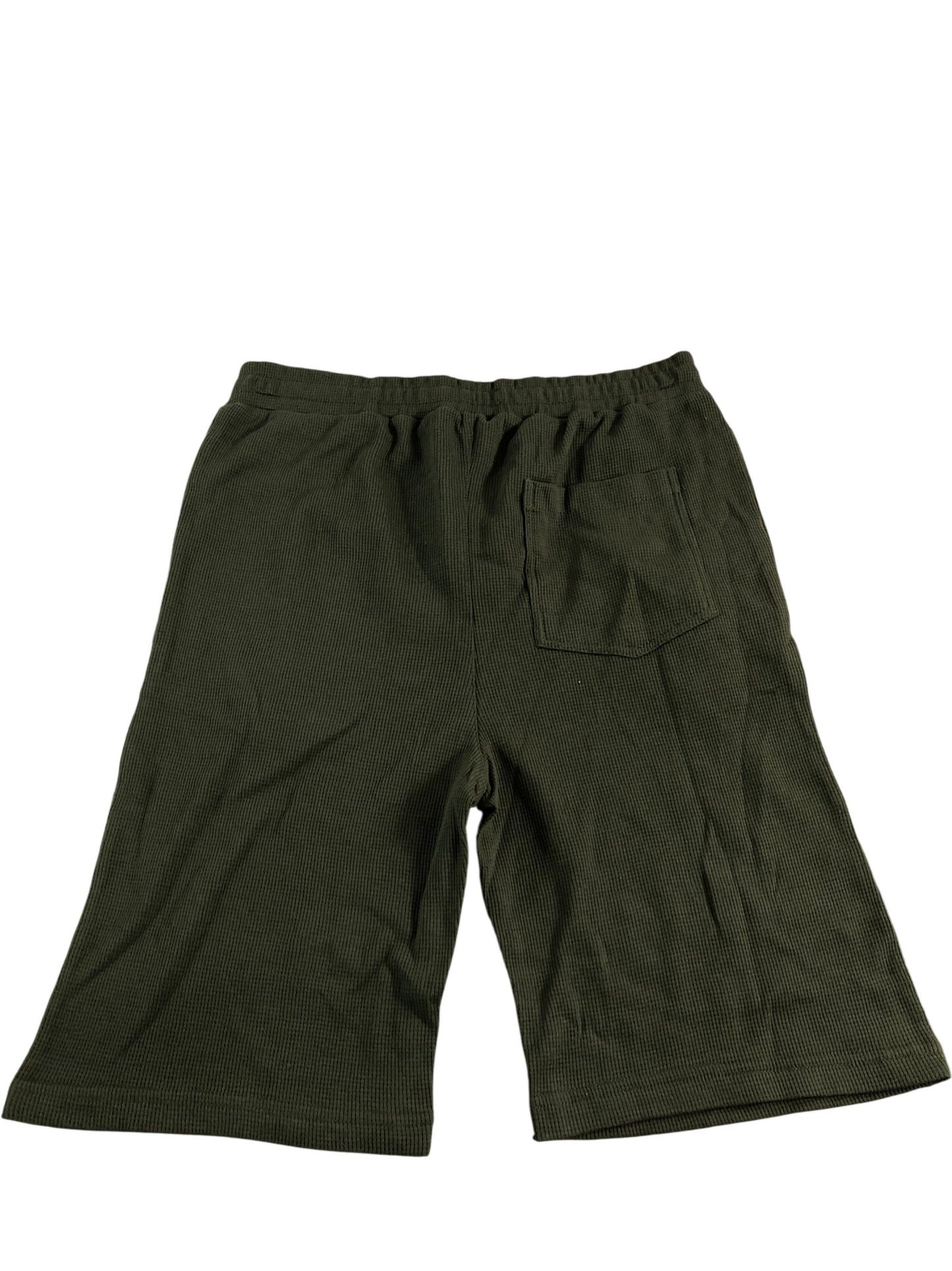 KANGAROO POO Men's Medium Olive Green Waffle Knit Casual Shorts M