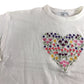 Women's Jumper Size 18 White Floral Heart Embroidered