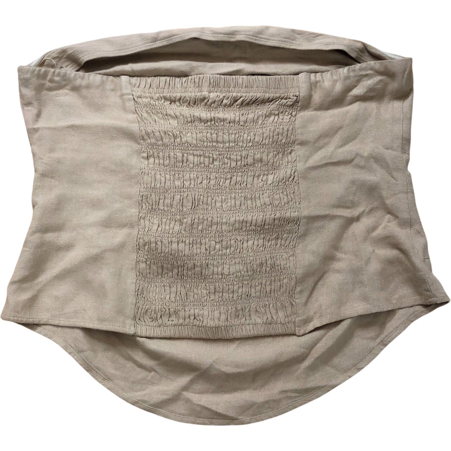 River Island Size 16 Women's Tan Pleated Top Corset Look Smocked Back