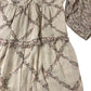 Floral Print Maxi Dress Size 16 Women's Long Sleeve Tiered Cream Cotton