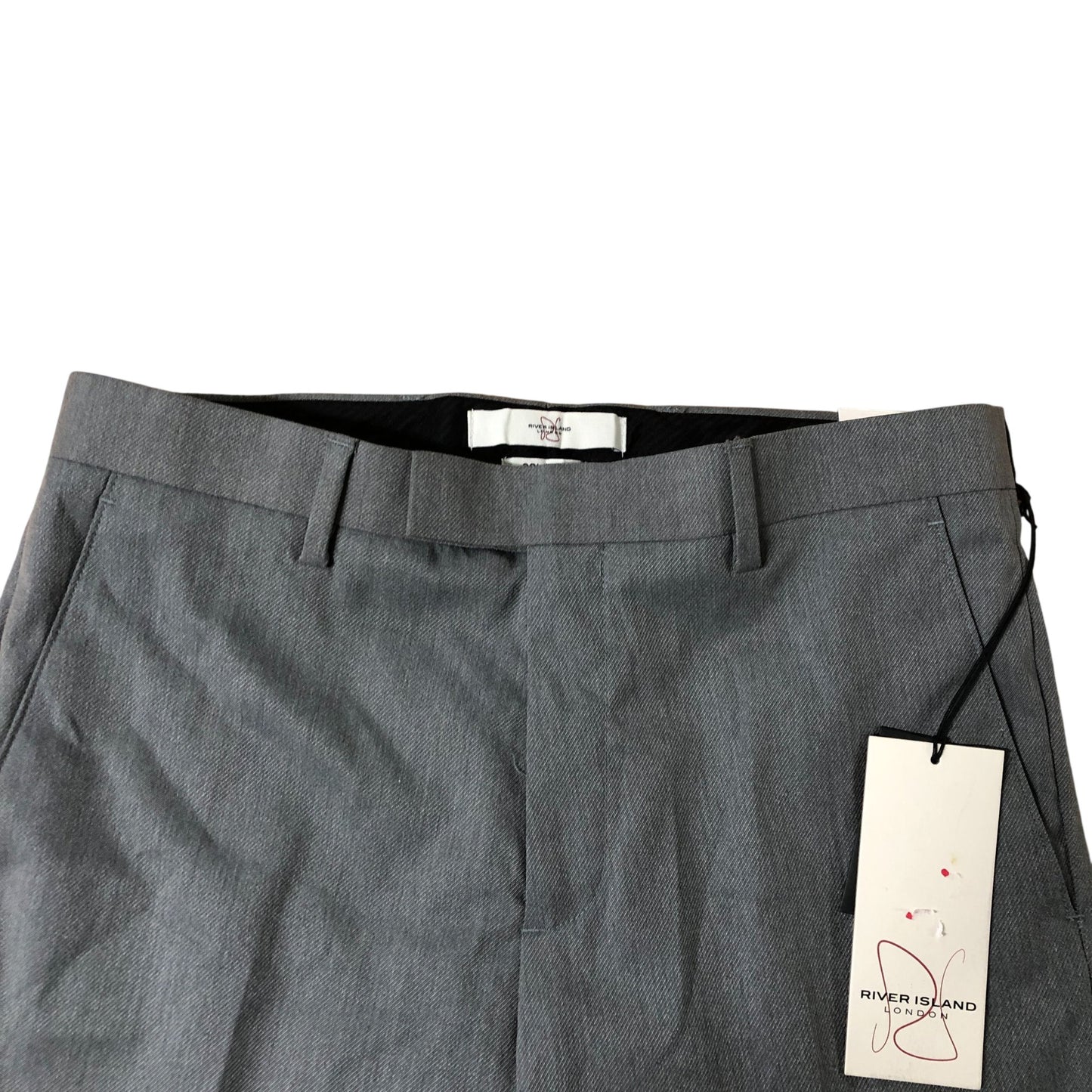 River Island W30 L34 Skinny Fit Trousers Men's Grey Casual Fashion