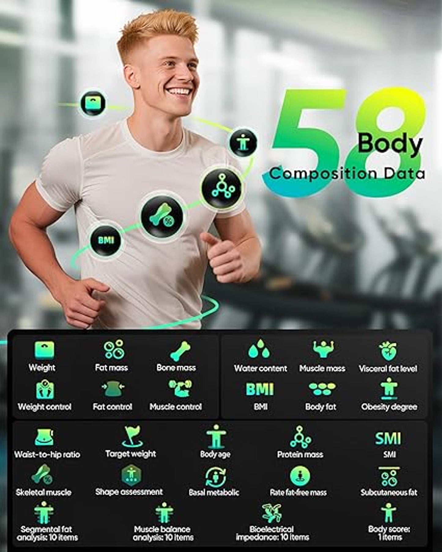 Smart Body Fat Scale FG2408LB Bluetooth Connected Weight Measurement Device