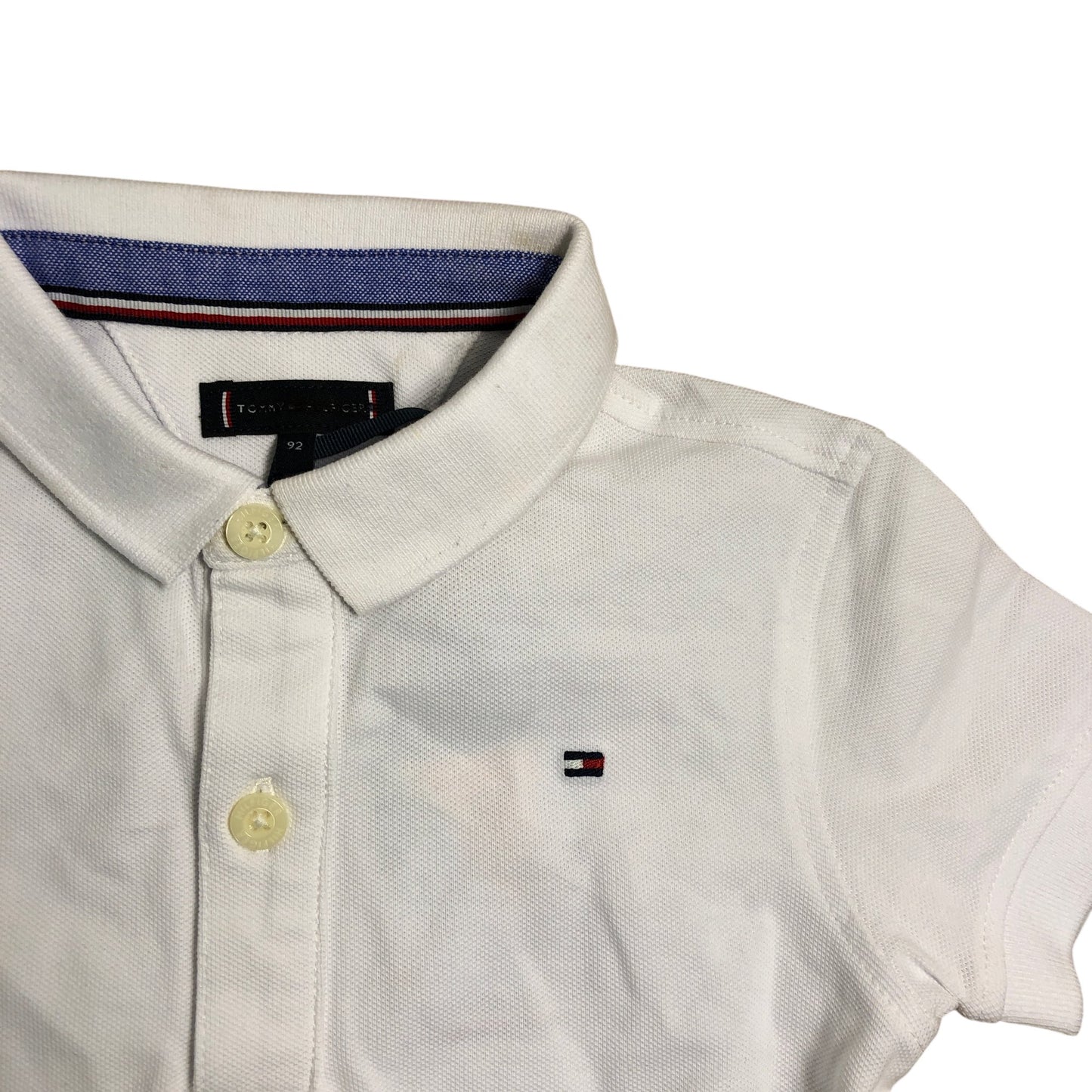 Tommy Hilfiger Polo Shirt Size 18-24 Months White Boys Short Sleeve Cotton