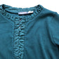 Ruffled Top Long Sleeve Green Cotton Blend Size L