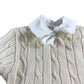 River Island Women's Cable Knit Sweater UK XS Cream Long Sleeve Bow Detail