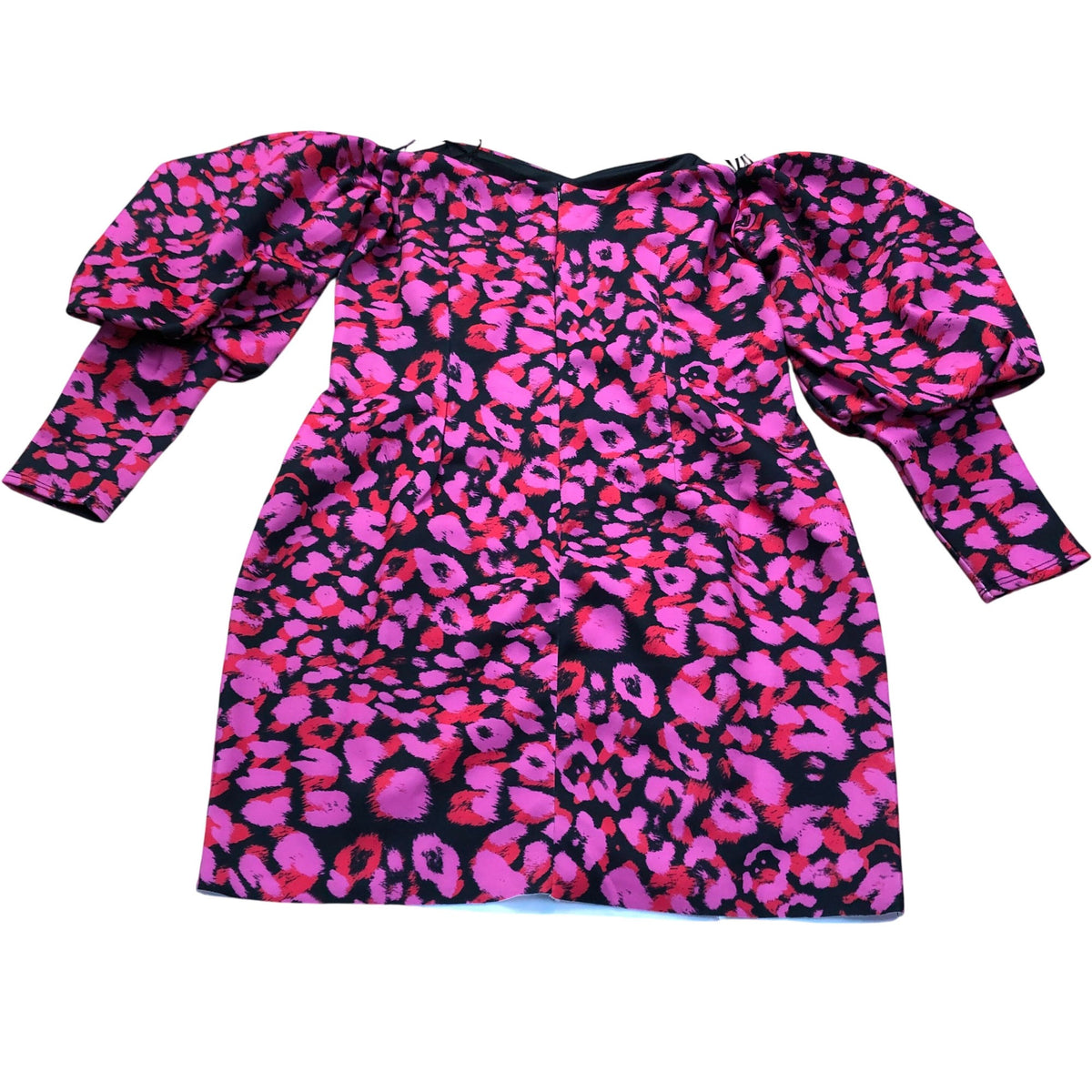 River Island Pink Animal Print Puff Sleeve Mini Dress