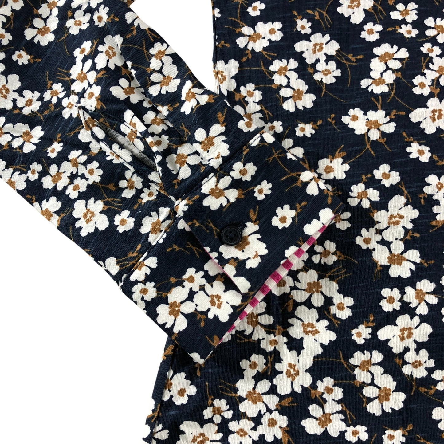 Crew Clothing Company Floral Shirt UK6 Women's Cotton Long Sleeve Navy