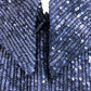 Sequin Evening Dress UK Size 10 Women's Navy Blue Party Wear Gown