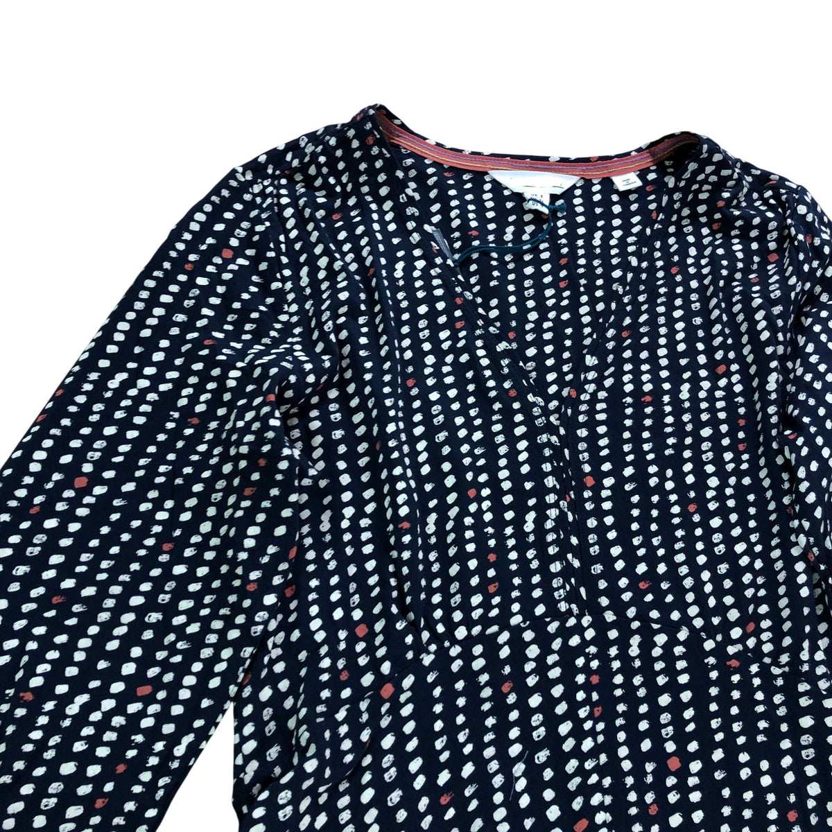 Megan Jersey Dress Women's Long Sleeves Navy Multi Polka Dot