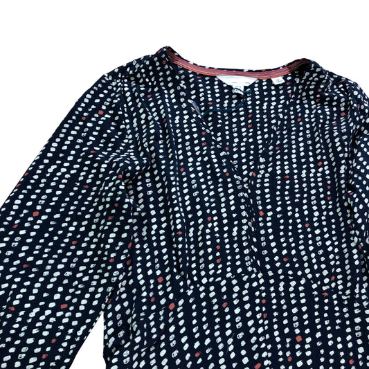 Megan Jersey Dress Women's Long Sleeves Navy Multi Polka Dot