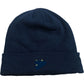 Navy Wool Blend Winter Beanie Hat One Size