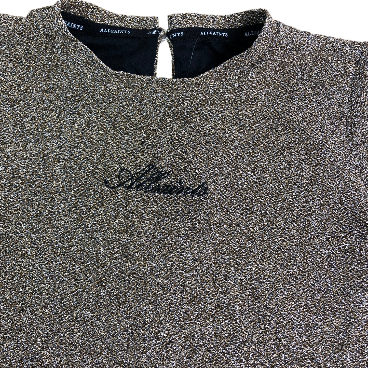 All Saints Girls Dress Size 3-4 Years Short Sleeve Sparkly Gold Design