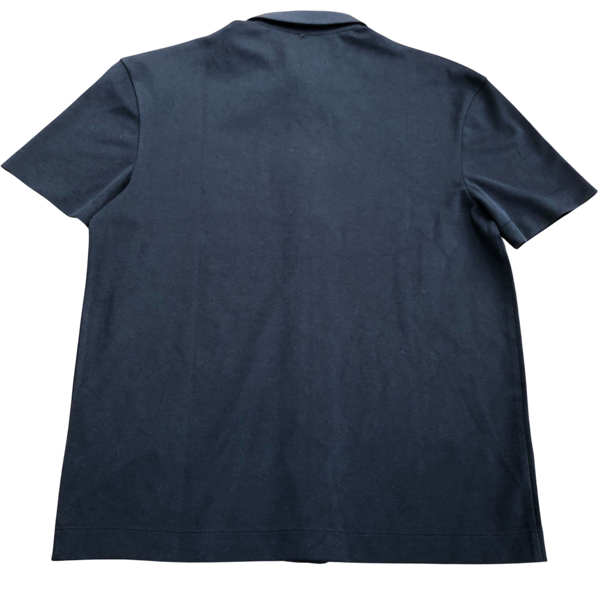 Relaxed Fit Button Up Polo Shirt Navy Blue Size M