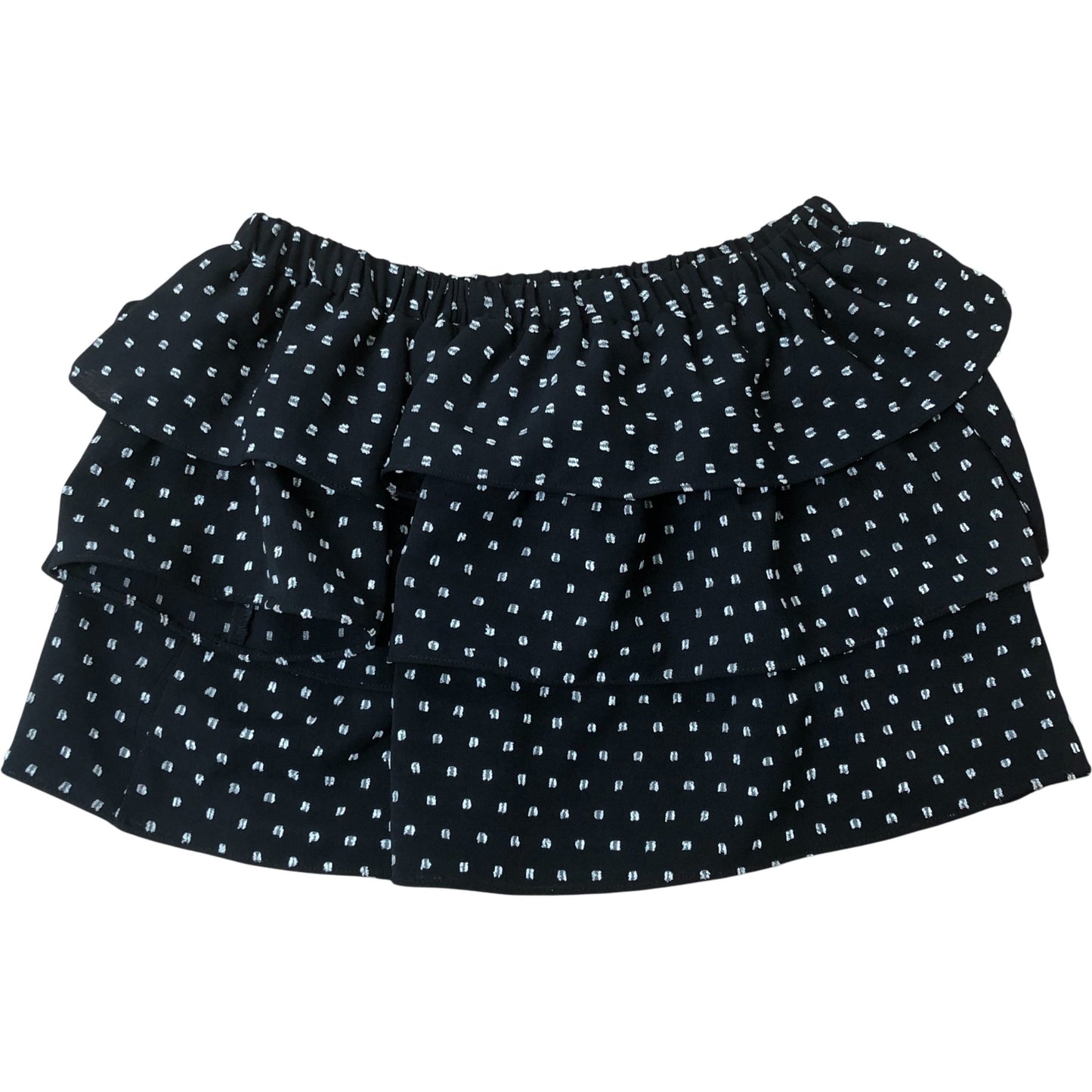 River Island Girls Ruffled Black Skirt Size 9-10 Years Polka Dot Design