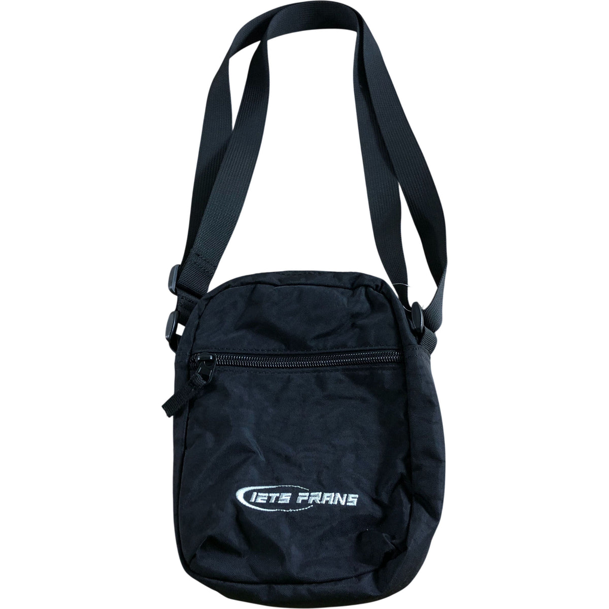 Small Cross Body Bag Black Polyester Adjustable Strap Unisex