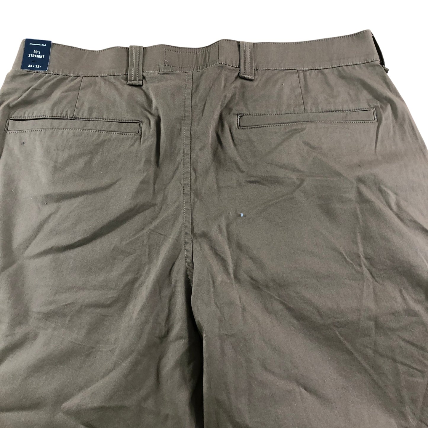 Branded 90s Straight Chinos 34W 32L Men's Casual Trousers Brown Stretch