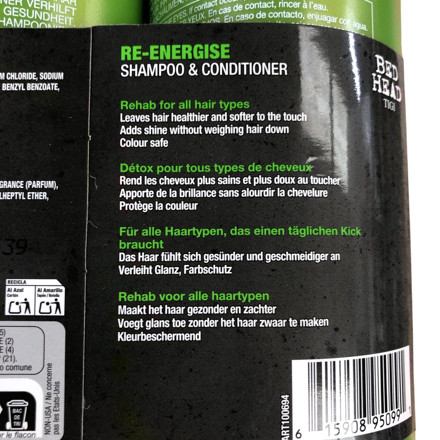 TIGI Bed Head Re-Energize Shampoo And Conditioner Duo 750ml