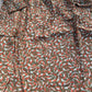 Long Sleeve Dress UK10 Women's Viscose Brown Floral Print