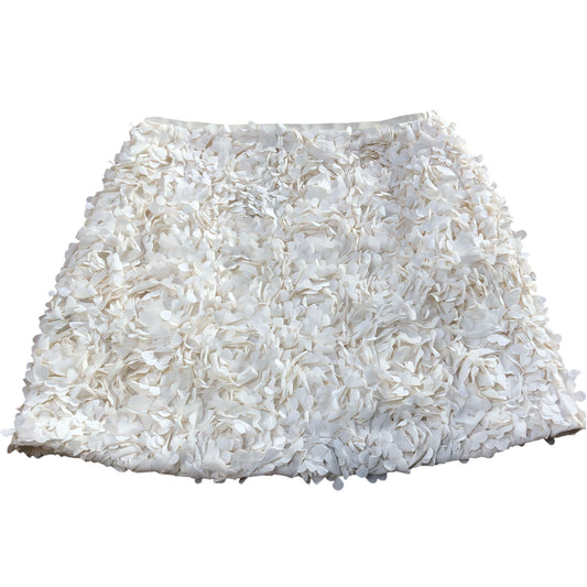 River Island Floral Applique Skirt UK Size 12 Women's Cream Mini Style